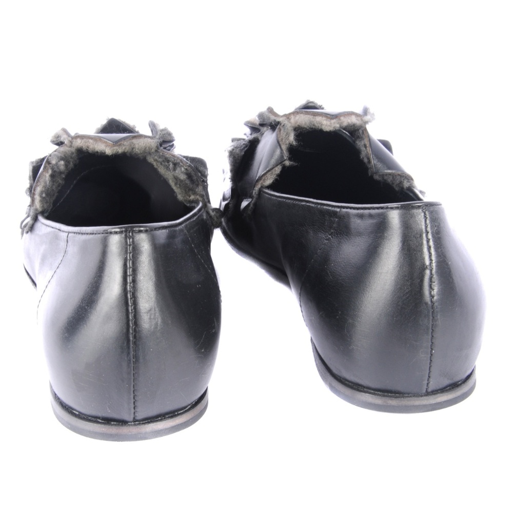 Ink flat Slip on moccasin in black Sherling - Picture 6 of 8